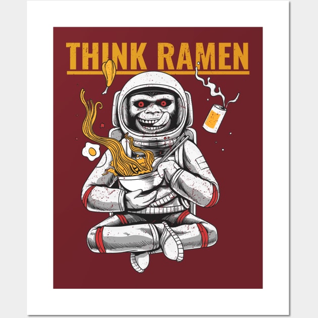 Think Ramen Space Monkey Wall Art by Turtokart